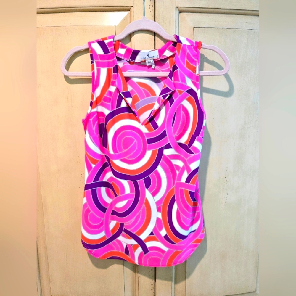 Jude Connally Pink and Purple Swirl Tank Top